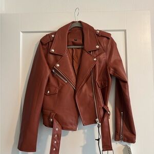 Blank NYC Women's Rust Leather Jacket